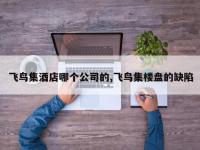 飞鸟集酒店哪个公司的,飞鸟集楼盘的缺陷